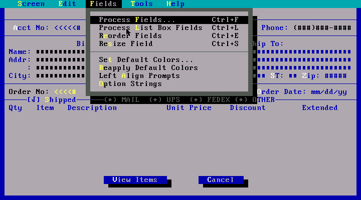 Clarion for DOS 3.1 - Forms